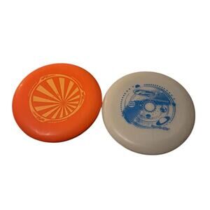 Lot 2 Vintage Frisbee Discs Pro Classic Sunburst & Dyn-O-Glo Glow in Dark Retro